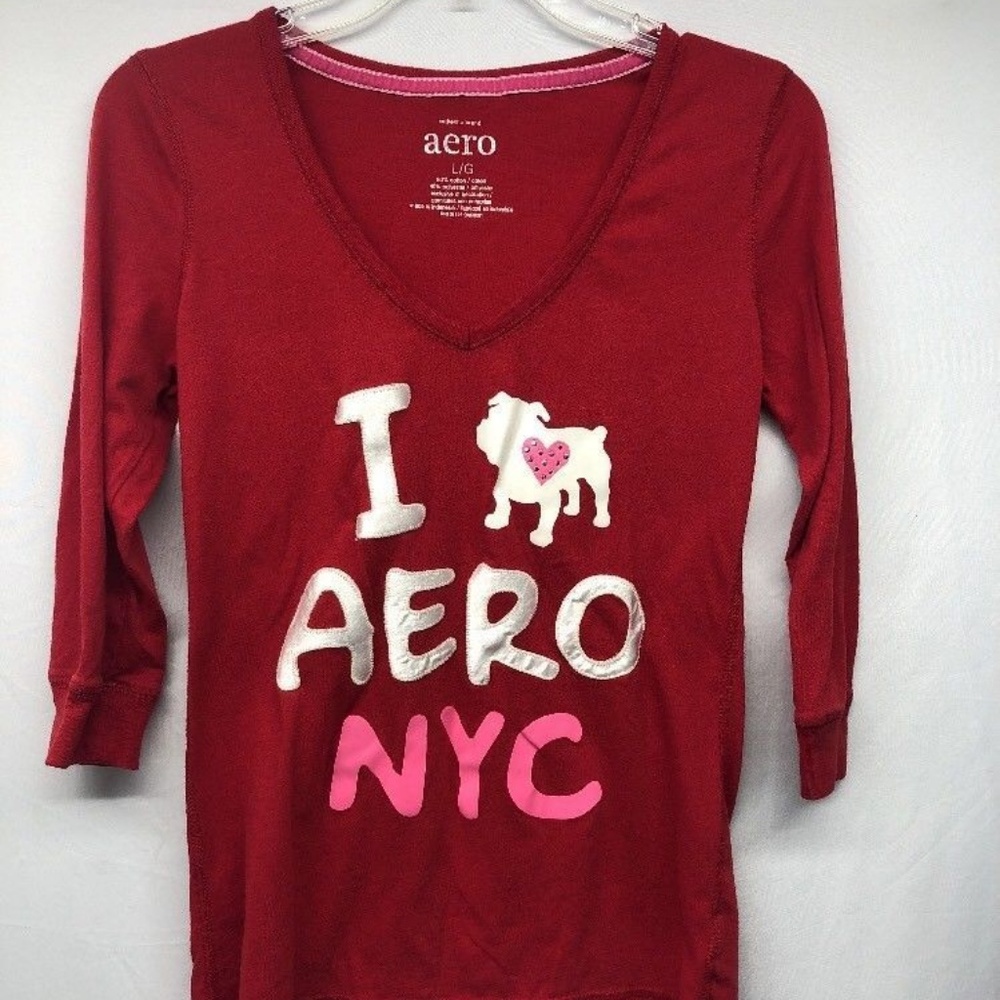 Red Aero Long Sleeve Shirt Size Large